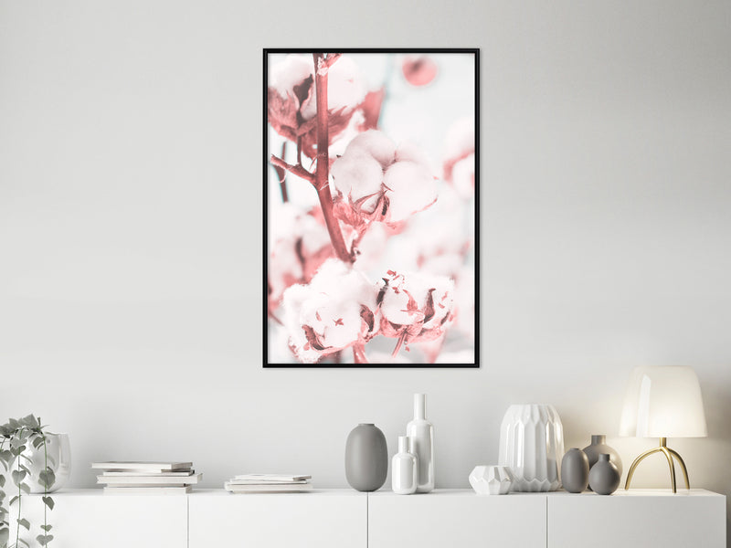 Poster - Cotton Flowers  - zwart