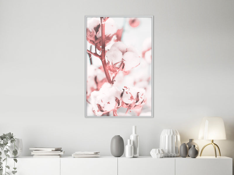 Poster - Cotton Flowers  - wit