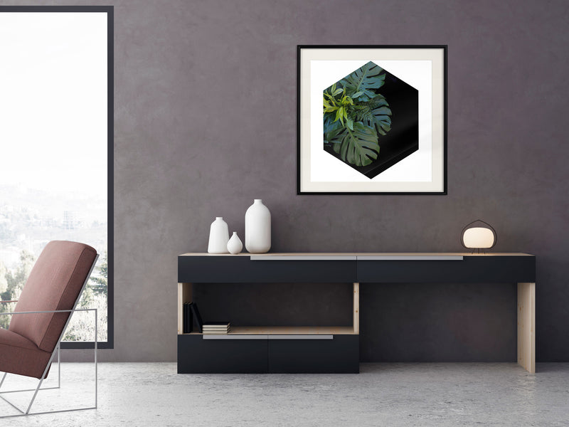 Poster - Cell of Jungle   - zwart passepartout