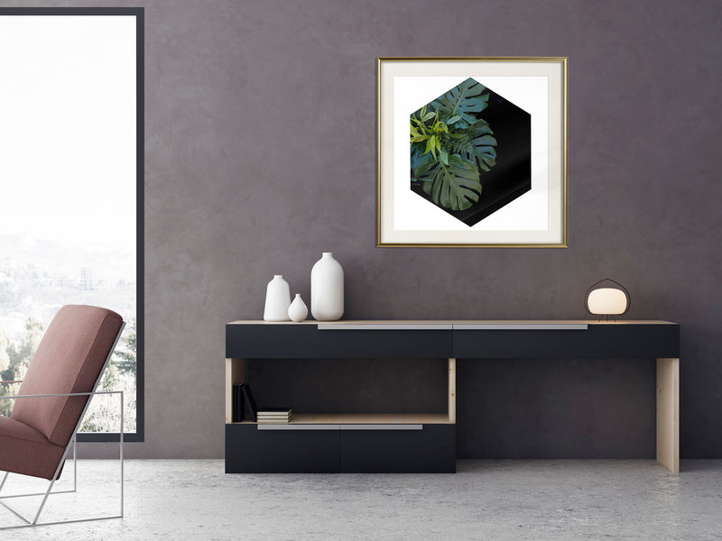 Poster - Cell of Jungle   - goud passepartout