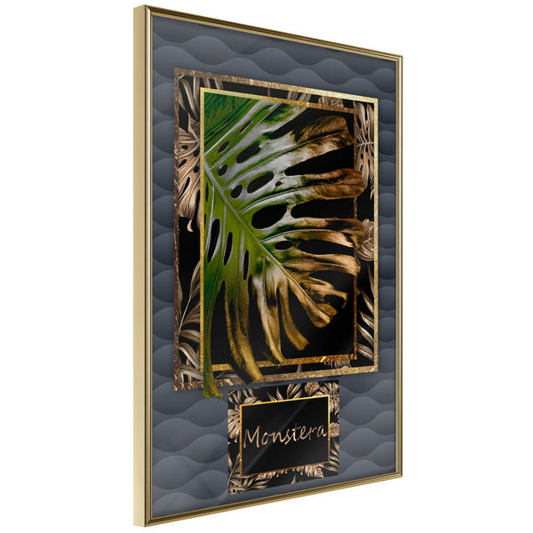 Poster - Monstera in the Frame  - goud