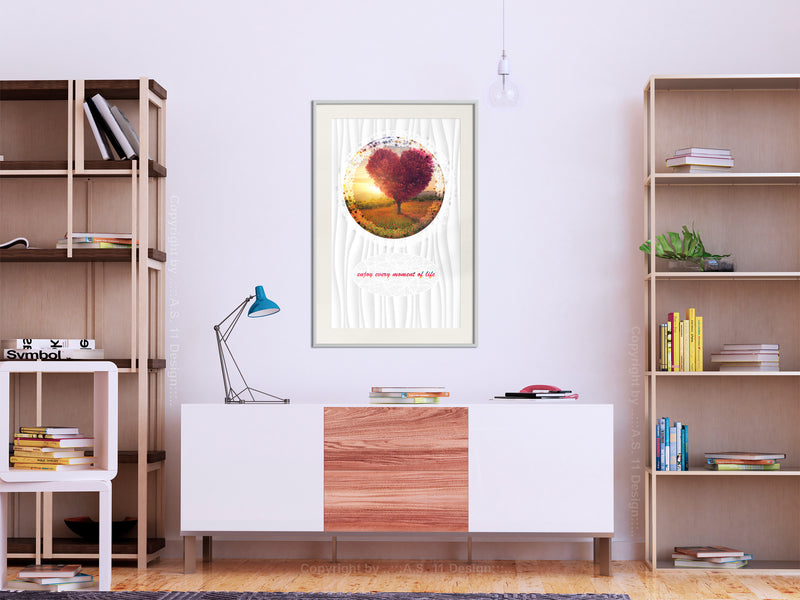 Poster - Heart Tree II  - wit passepartout