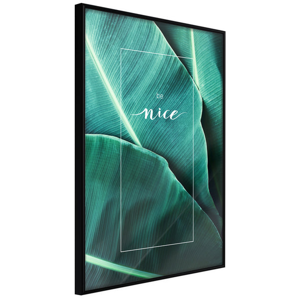 Poster - Banana Leaves with a Message (Green)  - zwart