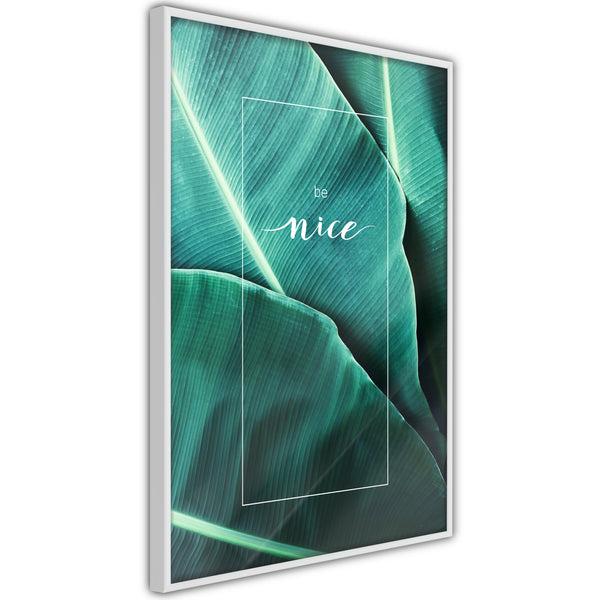 Poster - Banana Leaves with a Message (Green)  - wit
