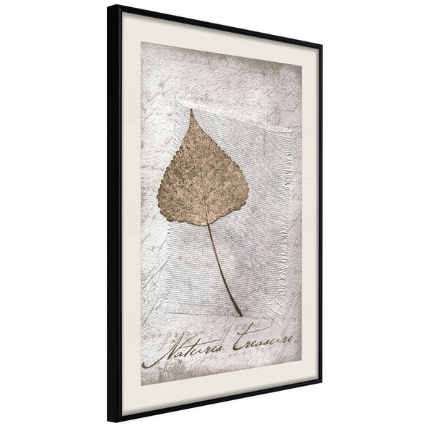 Poster - Dried Leaf  - zwart passepartout