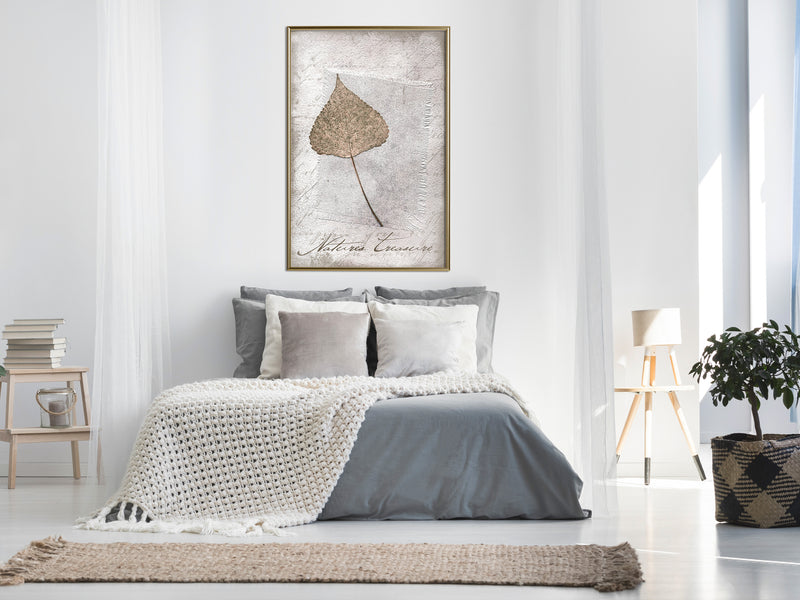 Poster - Dried Leaf  - goud