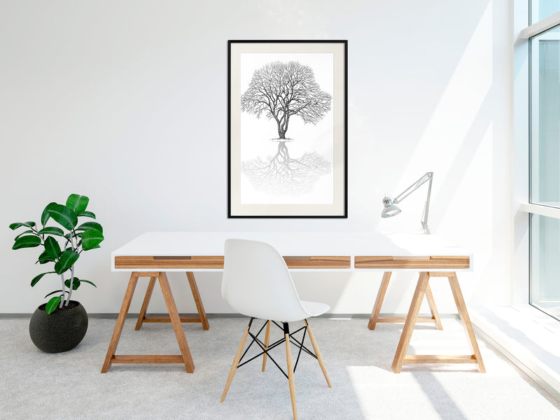 Poster - Roots or Treetop?  - zwart passepartout