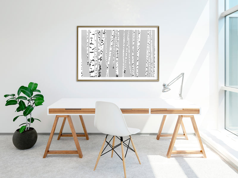 Poster - Birch Wood   - goud