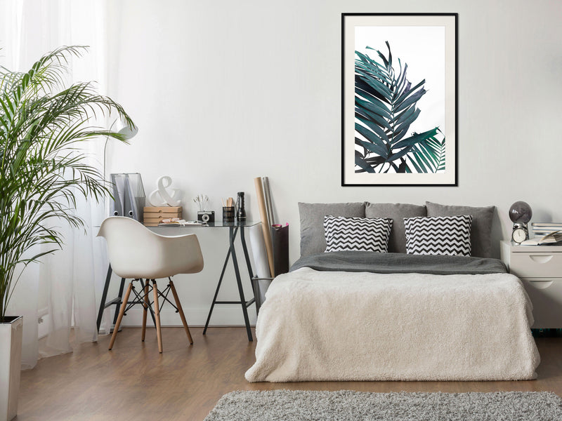 Poster - Evergreen Palm Leaves  - zwart passepartout