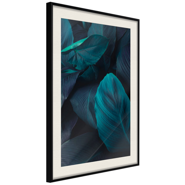 Poster - Evergreen Leaves  - zwart passepartout