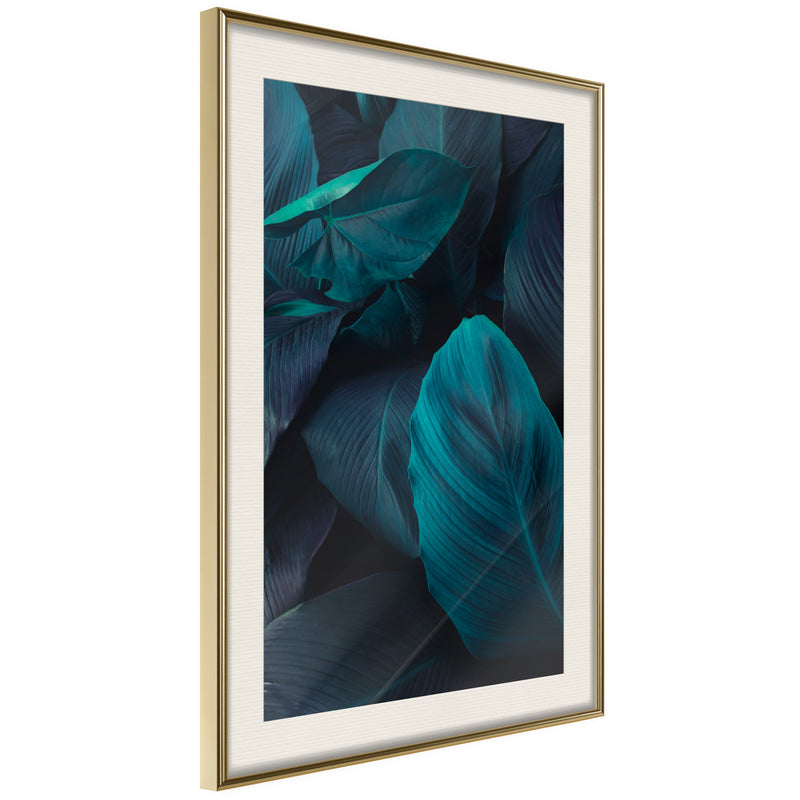 Poster - Evergreen Leaves  - goud passepartout