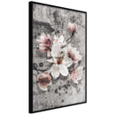 Poster - Flowers on Concrete  - zwart