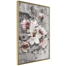 Poster - Flowers on Concrete  - goud