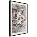 Poster - Flowers on Concrete  - zwart passepartout