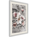 Poster - Flowers on Concrete  - wit passepartout