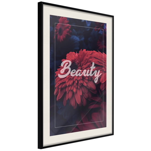 Poster - Beauty of the Flowers  - zwart passepartout