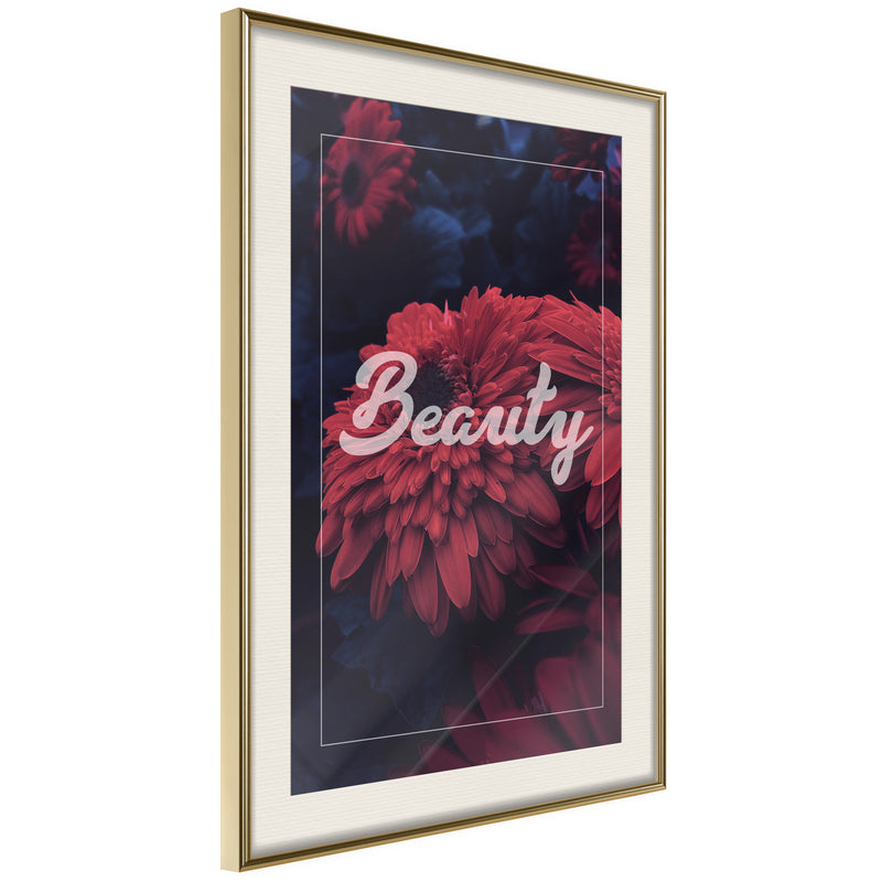 Poster - Beauty of the Flowers  - goud passepartout