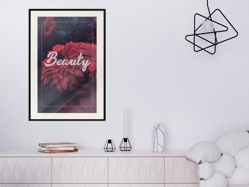 Poster - Beauty of the Flowers  - zwart passepartout