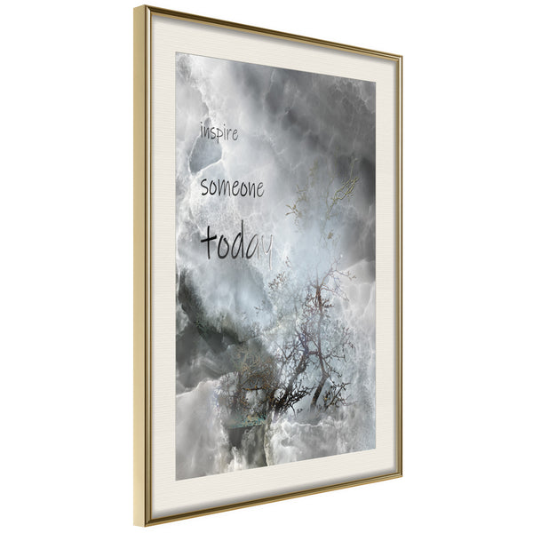 Poster - Inspire Someone  - goud passepartout