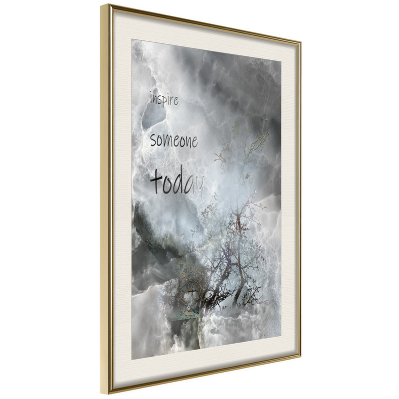 Poster - Inspire Someone  - goud passepartout