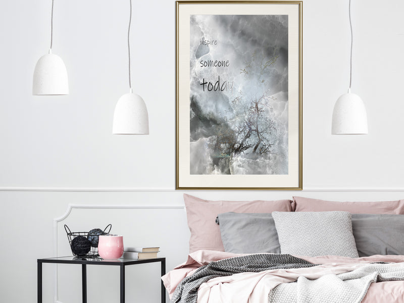 Poster - Inspire Someone  - goud passepartout