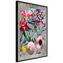 Poster - Scattered Flowers  - zwart