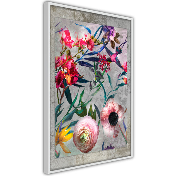 Poster - Scattered Flowers  - wit