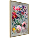 Poster - Scattered Flowers  - goud