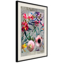 Poster - Scattered Flowers  - zwart passepartout