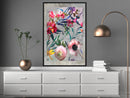 Poster - Scattered Flowers  - zwart