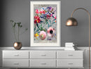 Poster - Scattered Flowers  - wit passepartout