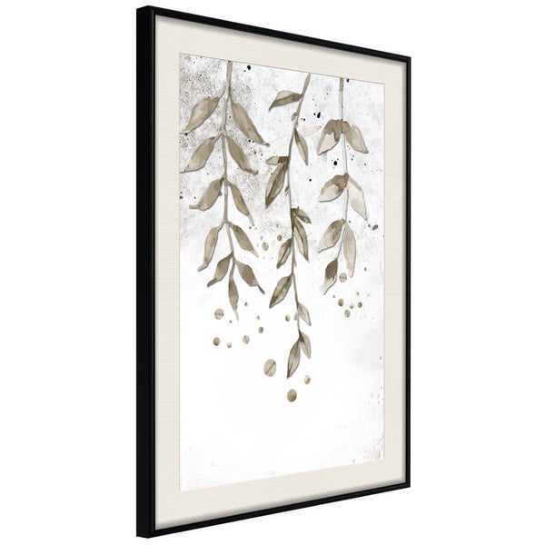 Poster - Curtain of Leaves  - zwart passepartout