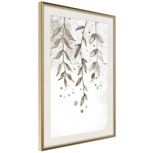 Poster - Curtain of Leaves  - goud passepartout