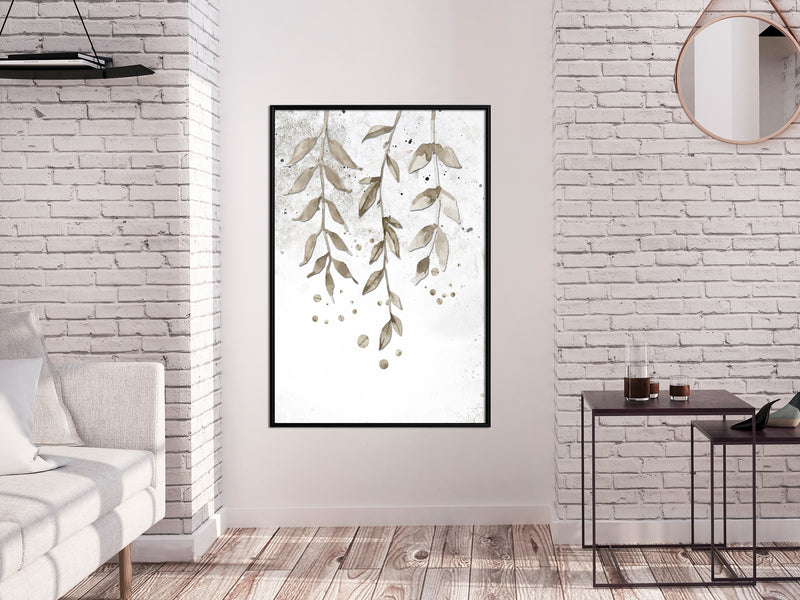 Poster - Curtain of Leaves  - zwart