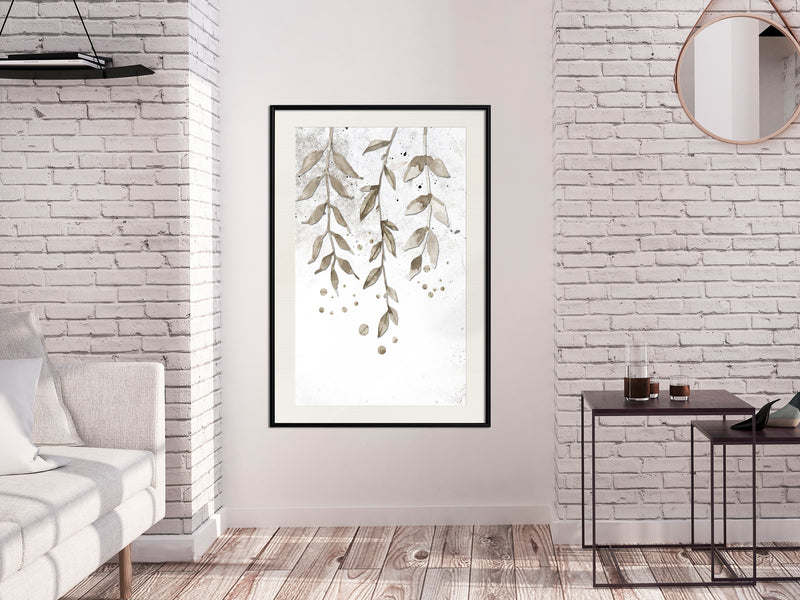 Poster - Curtain of Leaves  - zwart passepartout