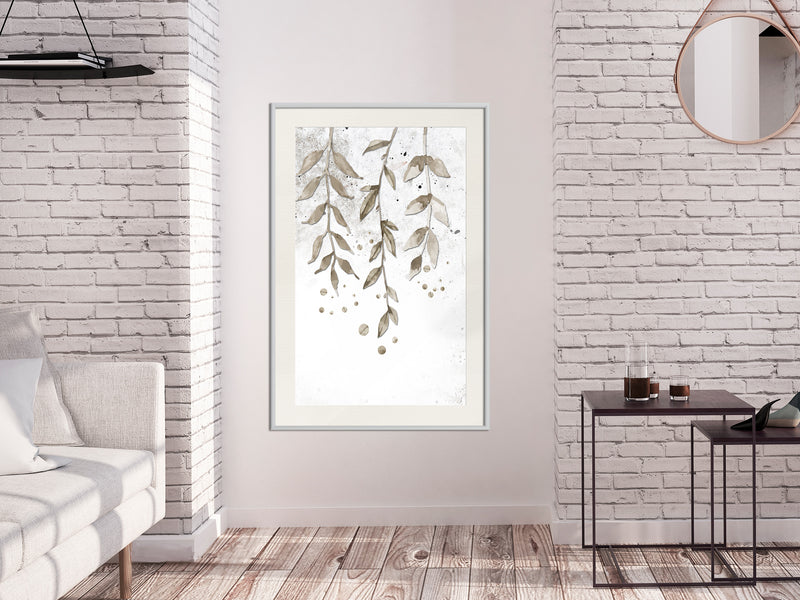 Poster - Curtain of Leaves  - wit passepartout
