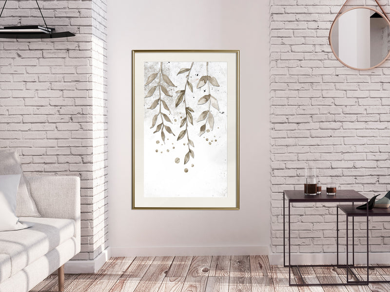 Poster - Curtain of Leaves  - goud passepartout