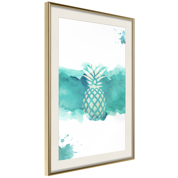 Poster - Pastel Pineapple  - goud passepartout