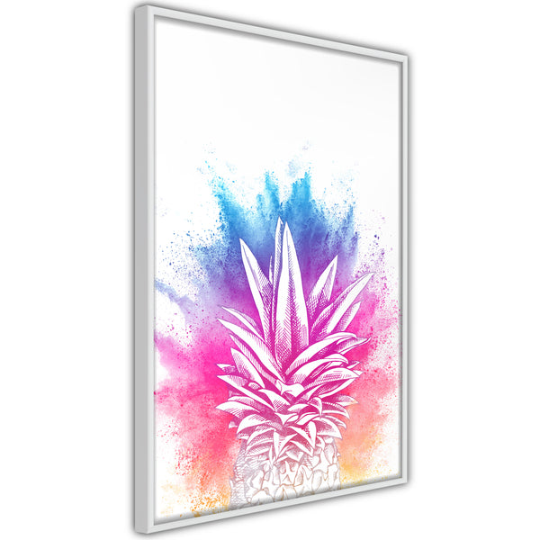 Poster - Rainbow Pineapple Crown  - wit