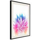 Poster - Rainbow Pineapple Crown  - zwart passepartout