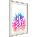 Poster - Rainbow Pineapple Crown  - wit passepartout