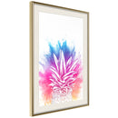 Poster - Rainbow Pineapple Crown  - goud passepartout