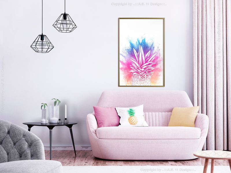 Poster - Rainbow Pineapple Crown  - goud