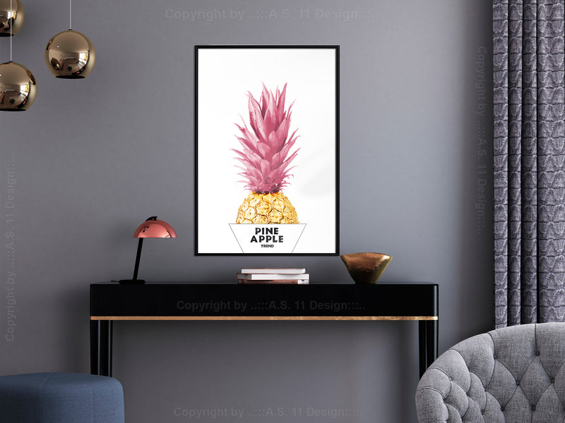 Poster - Trendy Pineapple  - zwart