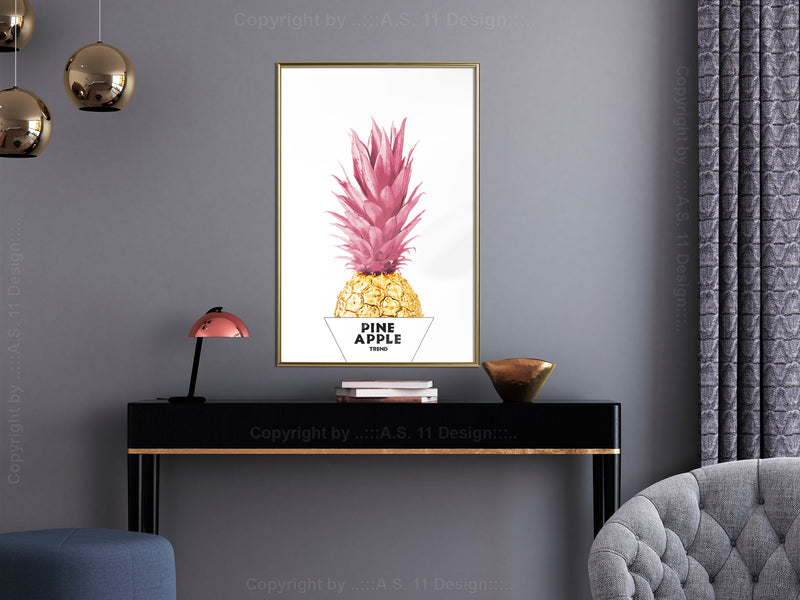 Poster - Trendy Pineapple  - goud