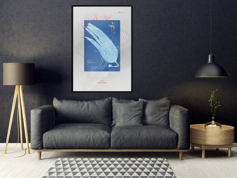 Poster - Alga Cyanotype  - zwart