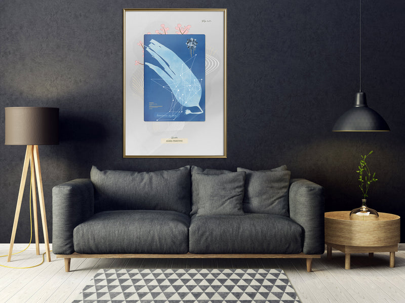 Poster - Alga Cyanotype  - goud