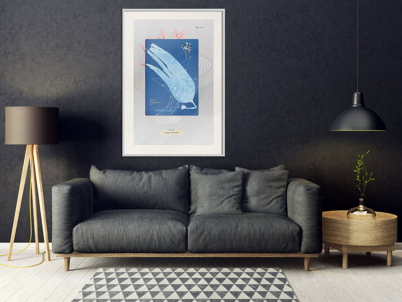 Poster - Alga Cyanotype  - wit passepartout