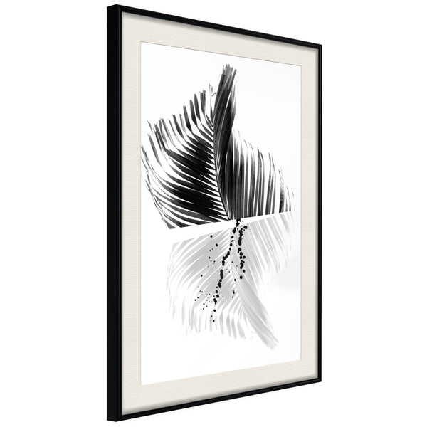 Poster - Abstract Feather  - zwart passepartout