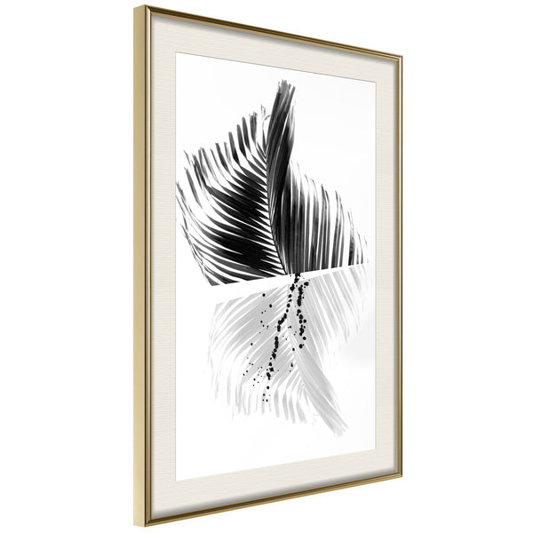 Poster - Abstract Feather  - goud passepartout